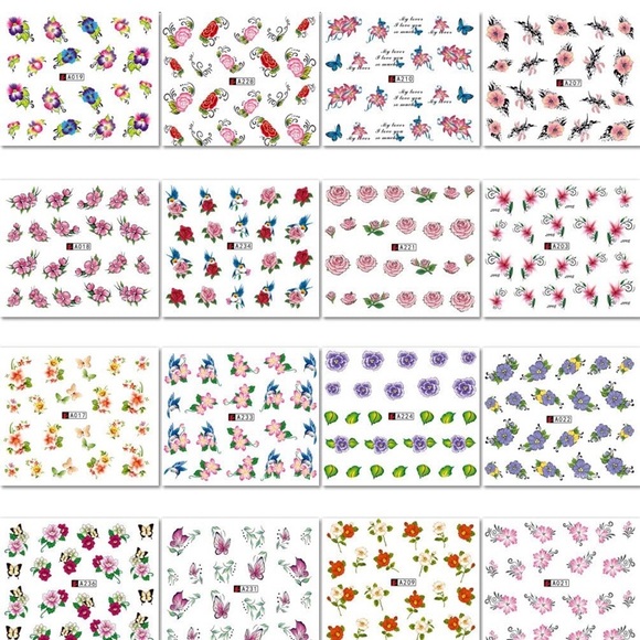 Makeup Kingmas 5 Sheets Nail Art Stickers Diy Nail Decals Butterfly